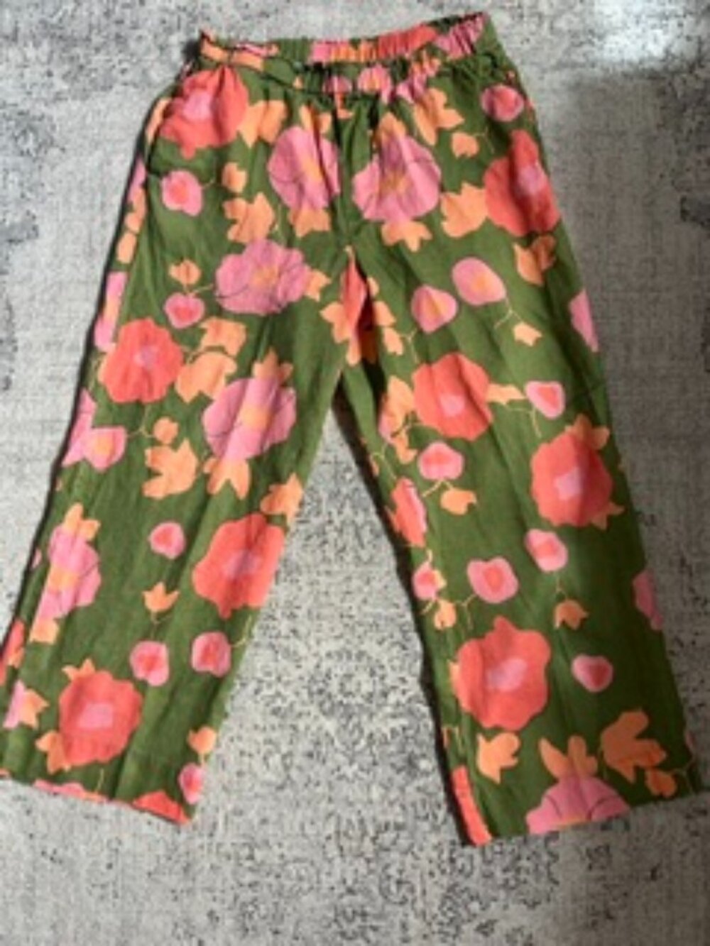 Birds of Paradis by Trovata Linen Pants Floral Print S